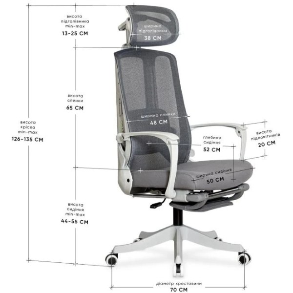 Фото - Кресло офисное Mealux M4 Air Massage Grey (HF-M4 M/G)